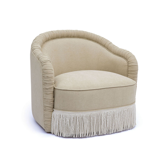 Pamela - Chenille Tassel Lounge Chair - Tan