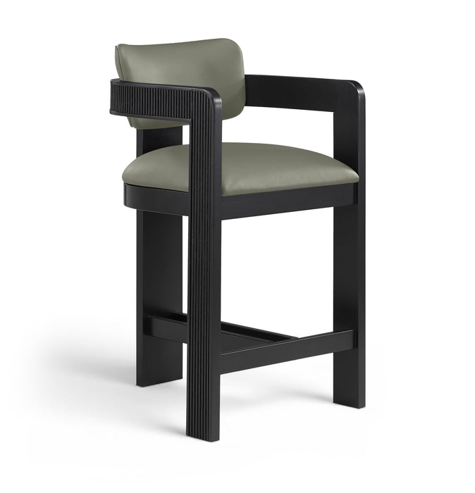 Sacha - Vegan Leather Upholstered Counter Stool With Black Base