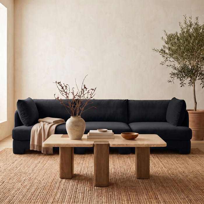 Hammond - Velvet Performance Fabric Upholstered 3 Piece Sofa