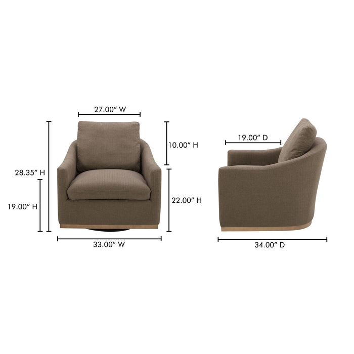 Linden - Swivel Chair - Soft Taupe