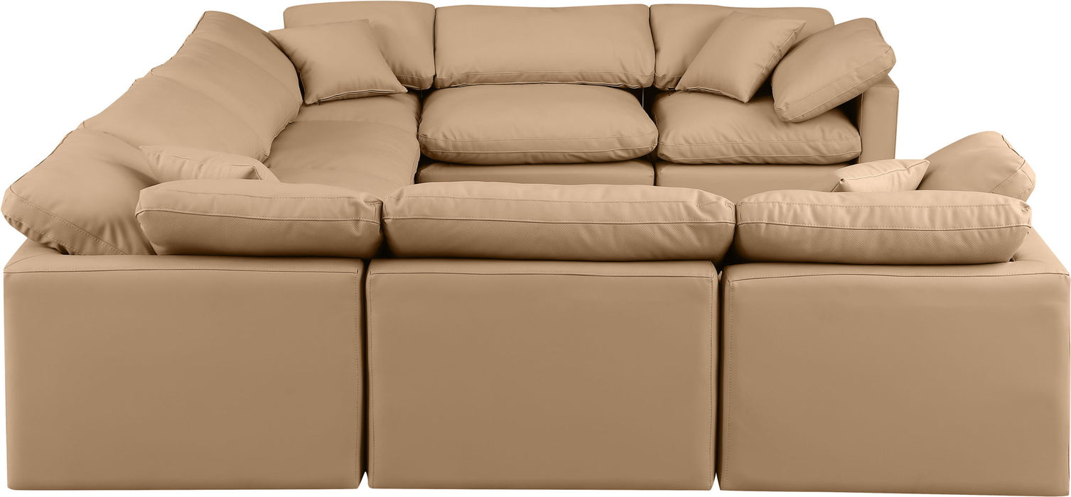 Indulge - Faux Leather 8 Piece Modular Sectional - Tan