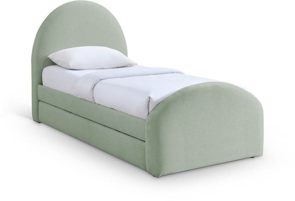 Andaz - Chenille Fabric Upholstered Trundle Bed