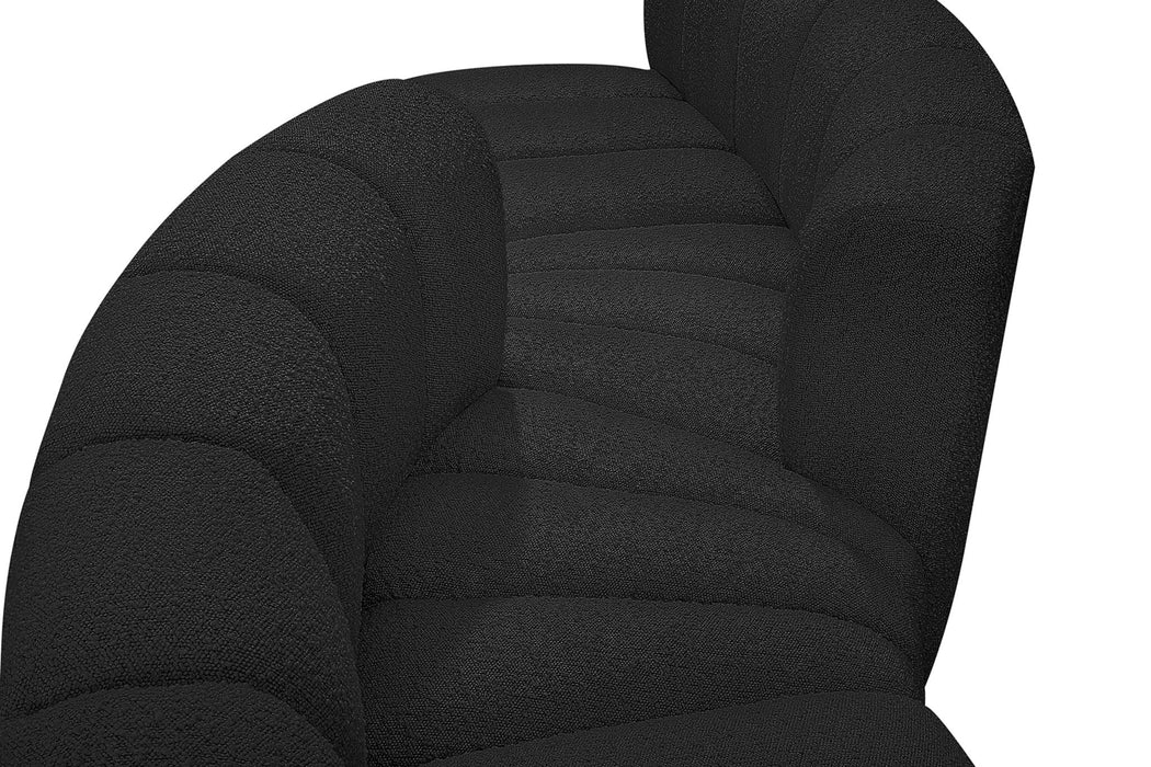 Arc - Boucle Fabric 6 Piece Modular Sofa - Black