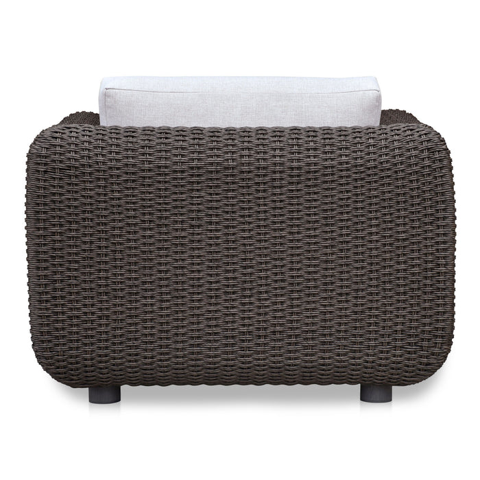 Soma - Outdoor Accent Chair - Dark Brown / White