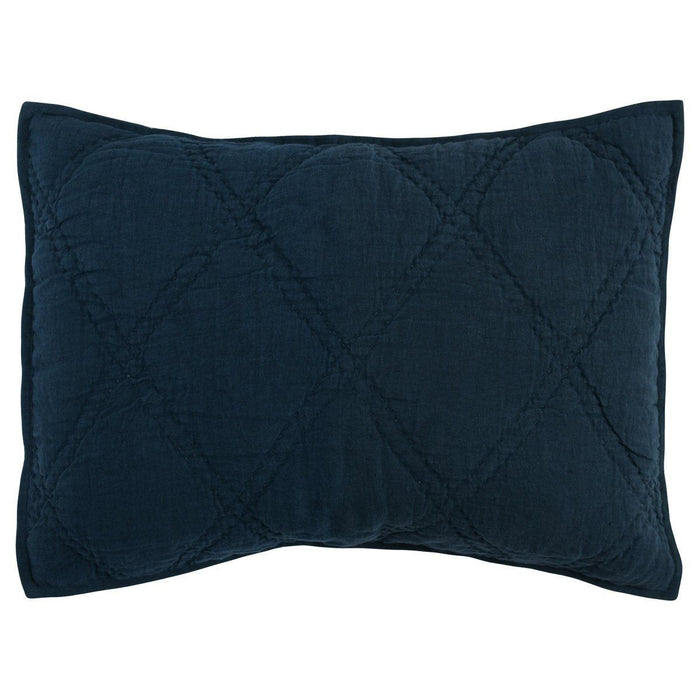 Caleb - Hand Stitched King Quilt - Midnight Blue