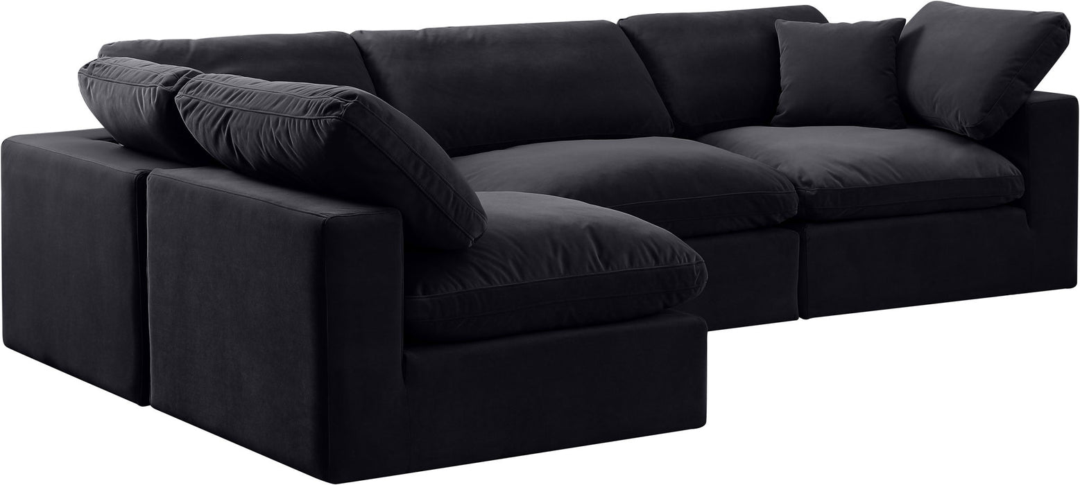 Comfy - 4 Piece Velvet Modular Armless Sectional