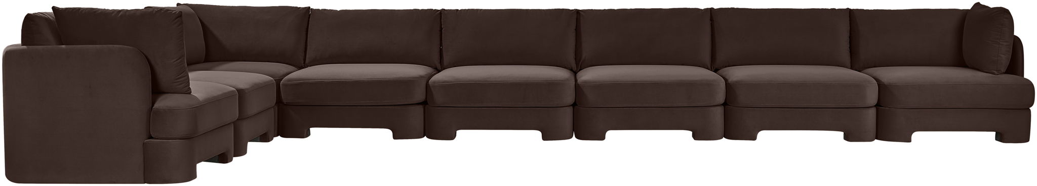 Hammond - Velvet Performance Fabric Upholstered 8 Piece L-Shaped Sectional