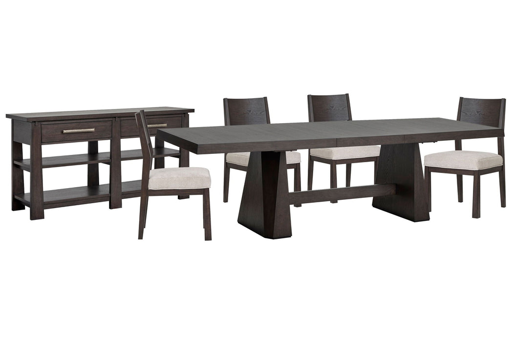 Tauren - 6 Piece Extendable Double Pedestal Dining Table Set