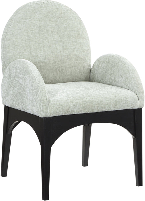 Waldorf - Chenille Dining Arm Chair With Black Legs