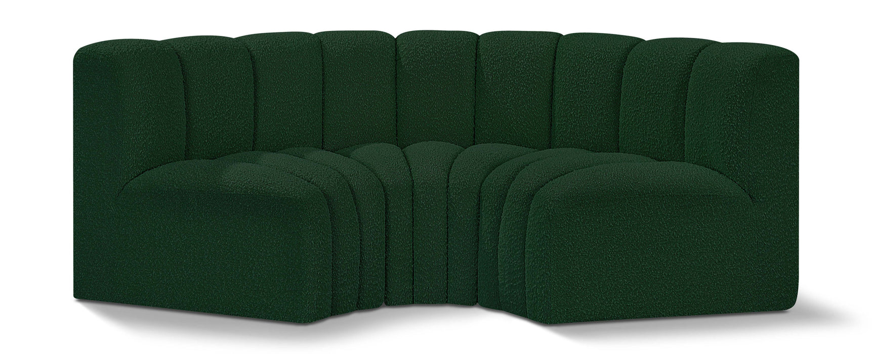 Arc - Boucle Fabric 3 Piece Modular U-Shaped Sofa