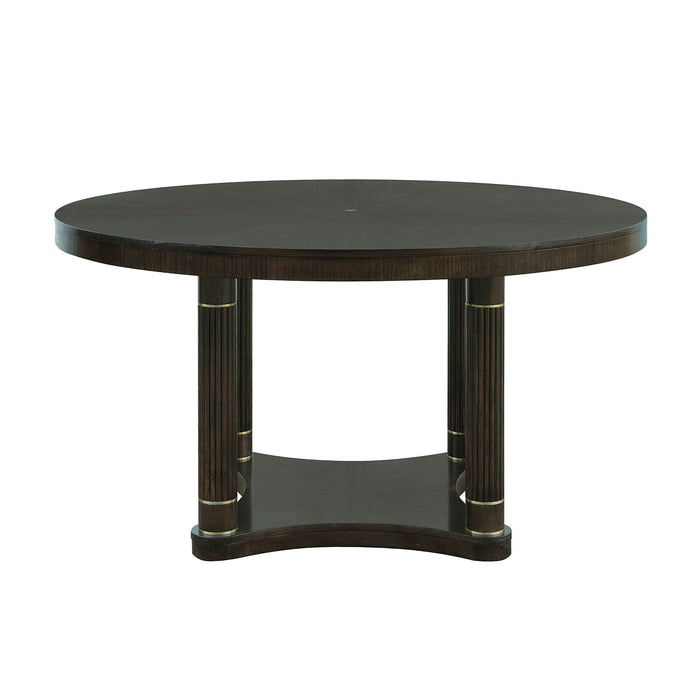 Asher Park - Round Dining Table - Piano Brown