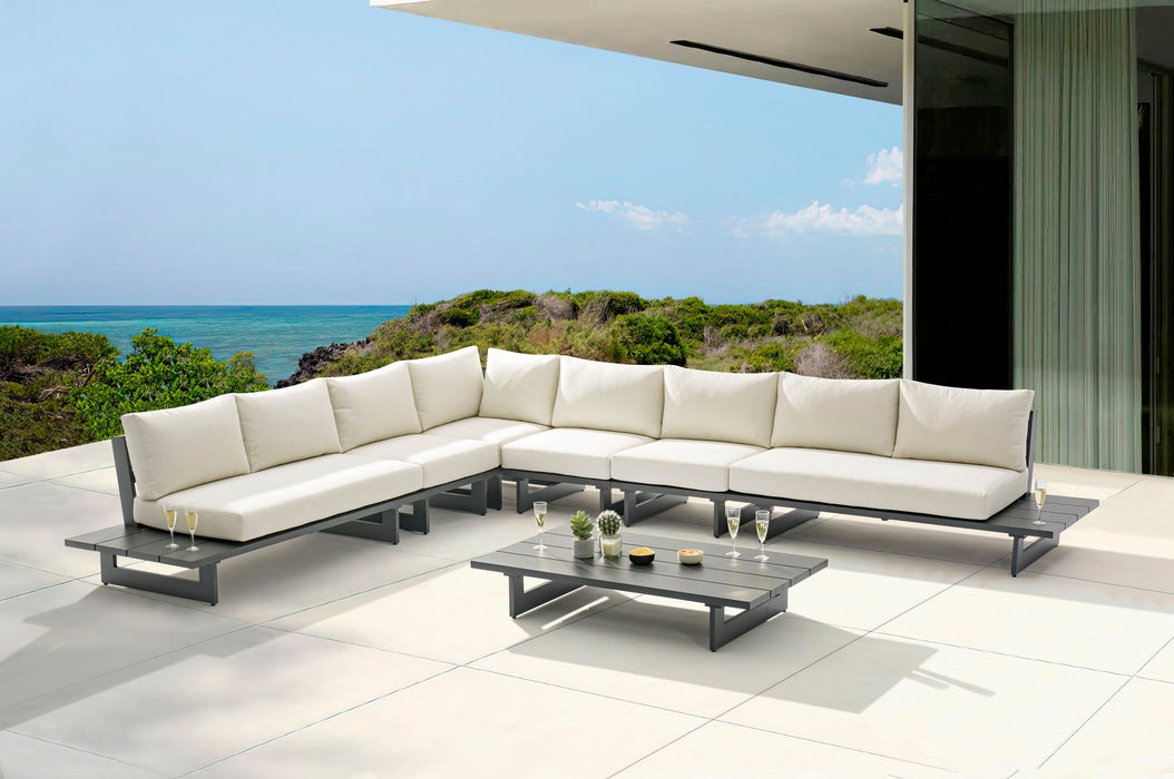 Maldives - 6 Piece Water Resistant Outdoor Patio Modular Sectional With Gray Base