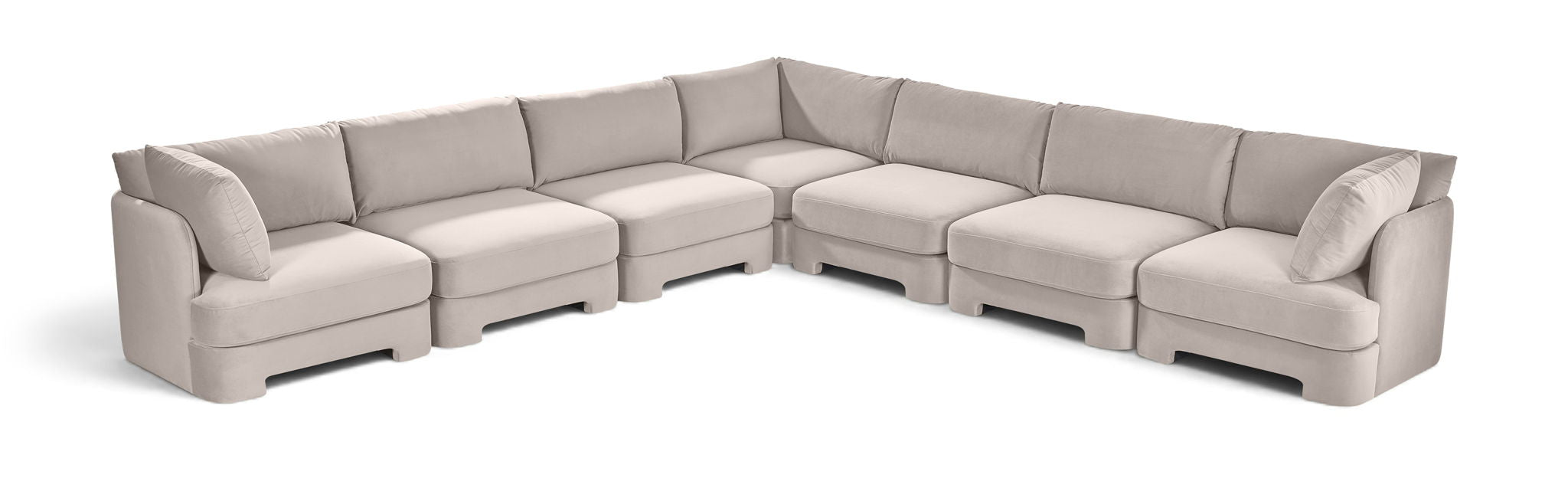 Hammond - Velvet Performance Fabric Upholstered 7 Piece Corner Sectional