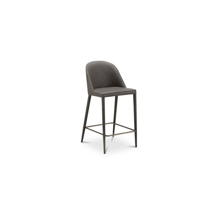 Burton - Counter Stool Vegan Leather - Gray / Blue