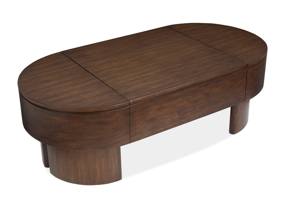 Holloway - Oval Lift Top Cocktail Table - Toasted Almond