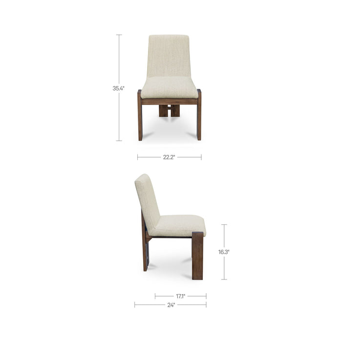 Mia - Dining Chair (Set of 2) - Beige / Dark Brown