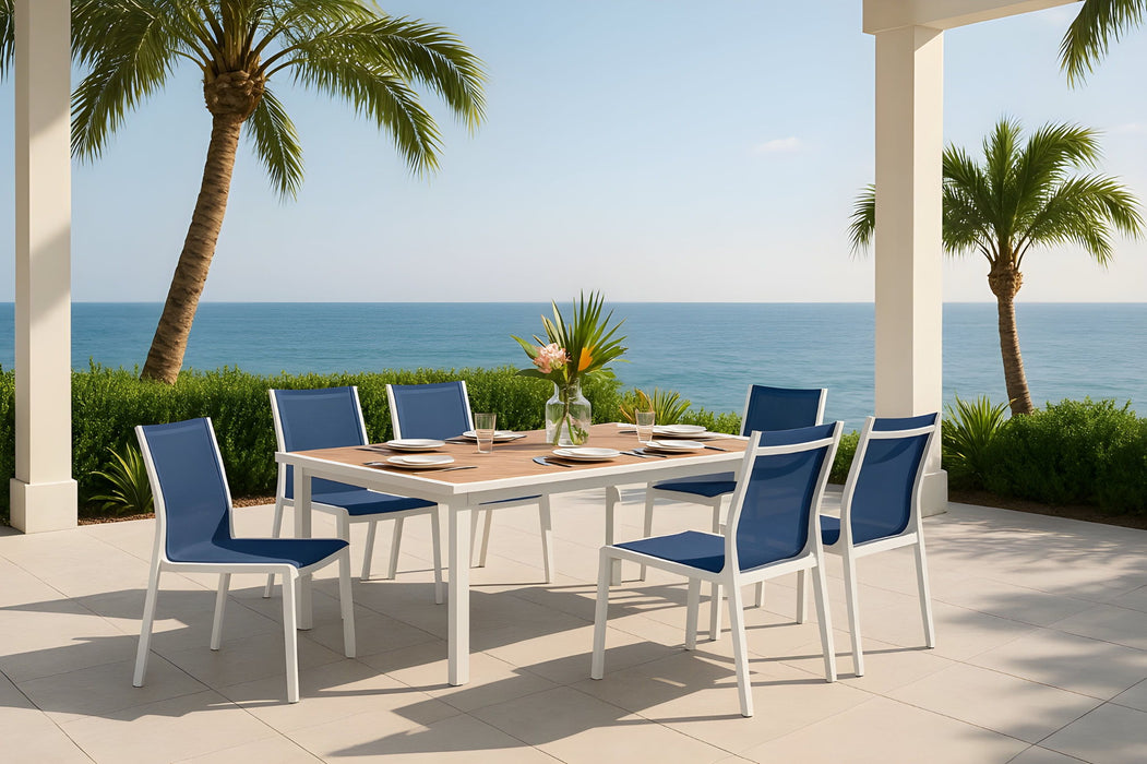 Nizuc - Outdoor Patio Dining Chair With White Frame (Set of 2)