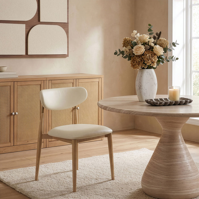 Ronda - Vegan Leather Upholstered Dining Side Chair - Natural Legs