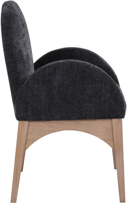 Waldorf - Chenille Dining Arm Chair With Natural Legs