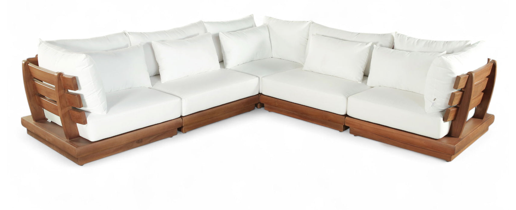 Mirella - 5 Piece Water Resistant Fabric Upholstered Outdoor Patio Modular Sectional