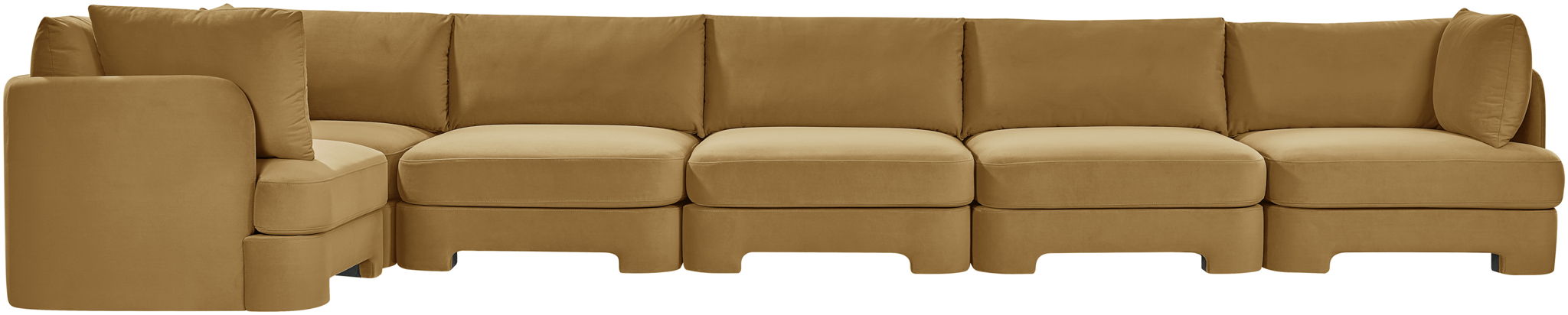 Hammond - Velvet Performance Fabric Upholstered 6 Piece L-Shaped Sectional