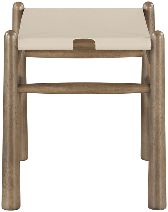 Santos - Faux Leather Upholstered Bench - Walnut Frame