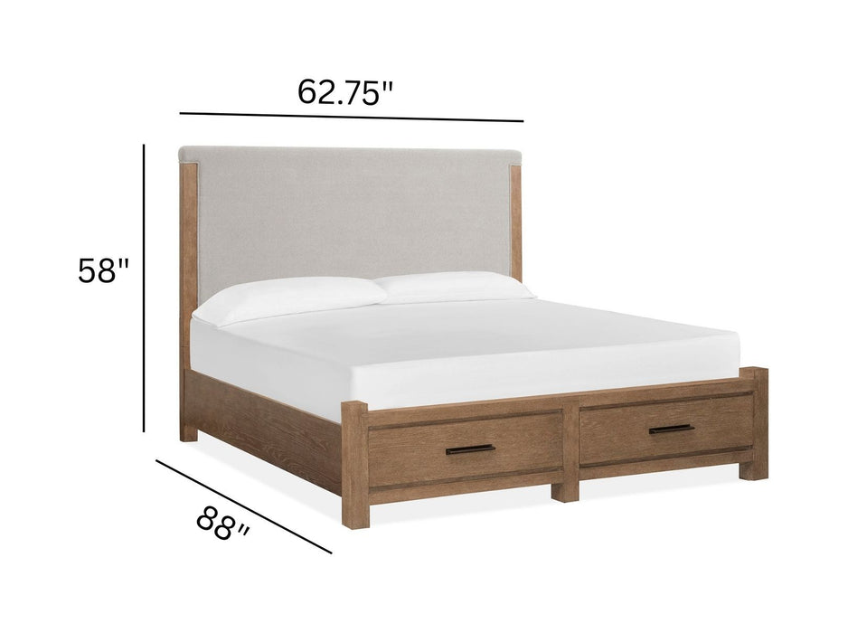 Plum Creek - Upholstered Panel Storage Bed