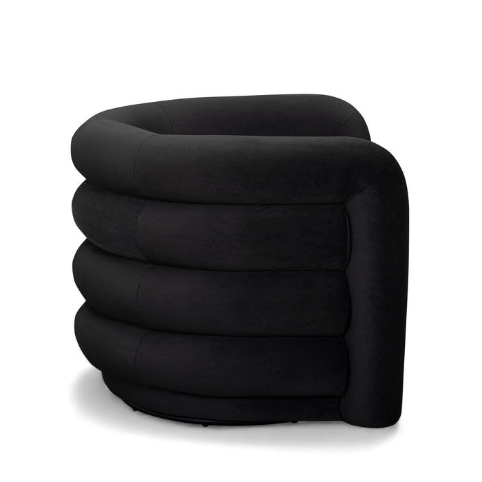 Curves - Velvet Swivel Accent Chair
