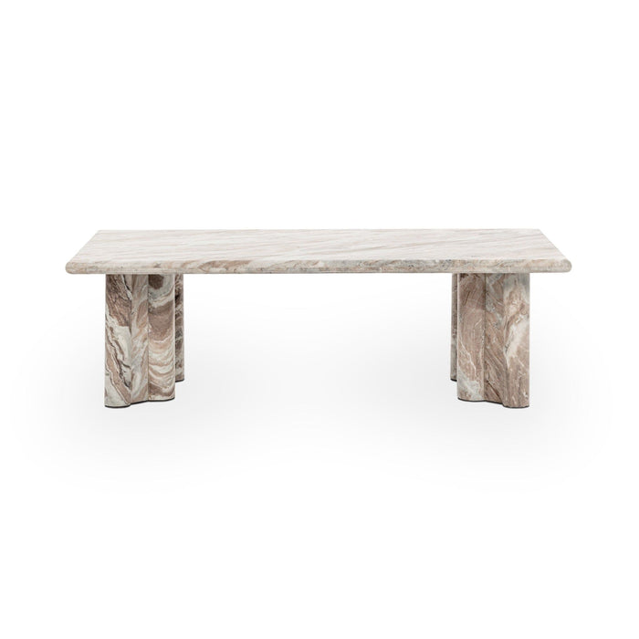Bowman - Marble Rectangular Coffee Table - Rusty Gray