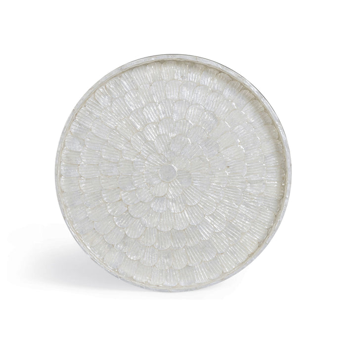 Coast - Seashell Round Side Table - Pearl White