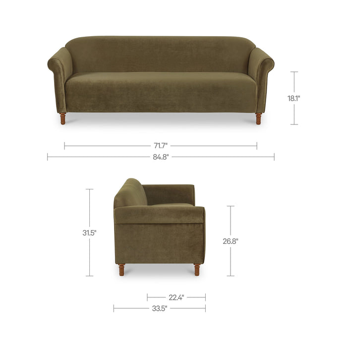 Harmony - Sofa Faux Mohair - Dark Green