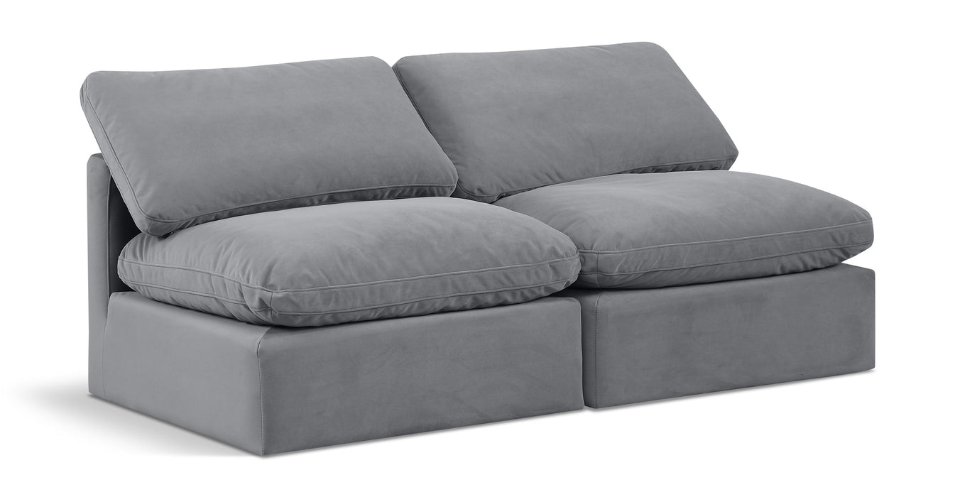 Indulge - Velvet 2 Seat Modular Armless Sofa