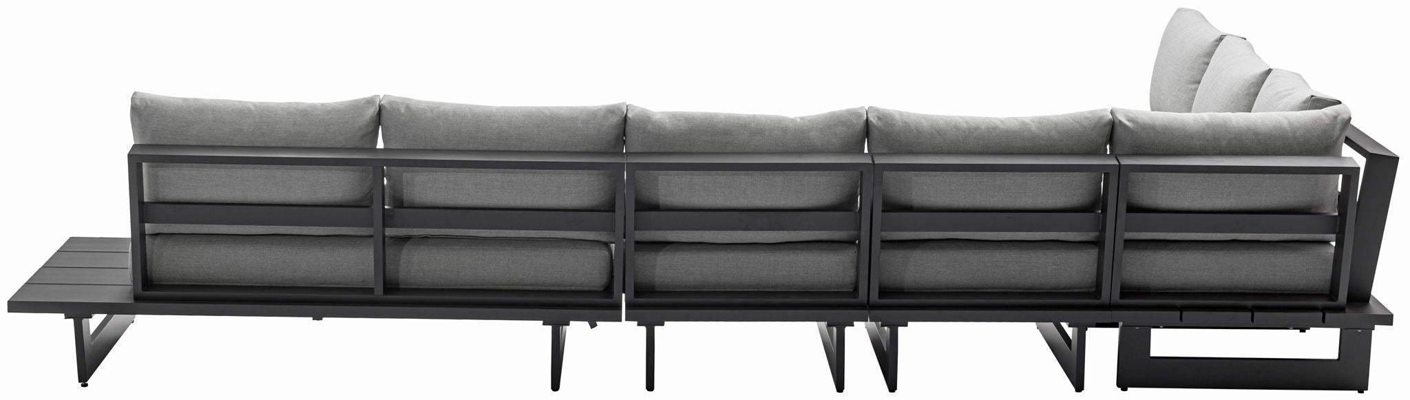 Maldives - 5 Piece Water Resistant Outdoor Patio Modular Sectional With Gray Base