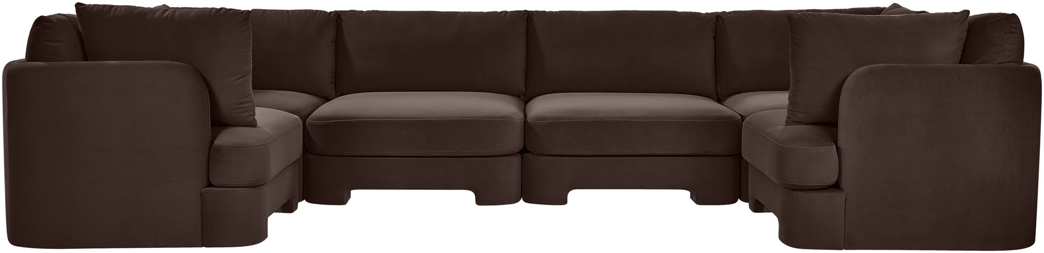 Hammond - Velvet Performance Fabric Upholstered 6 Piece U-Shaped Sectional