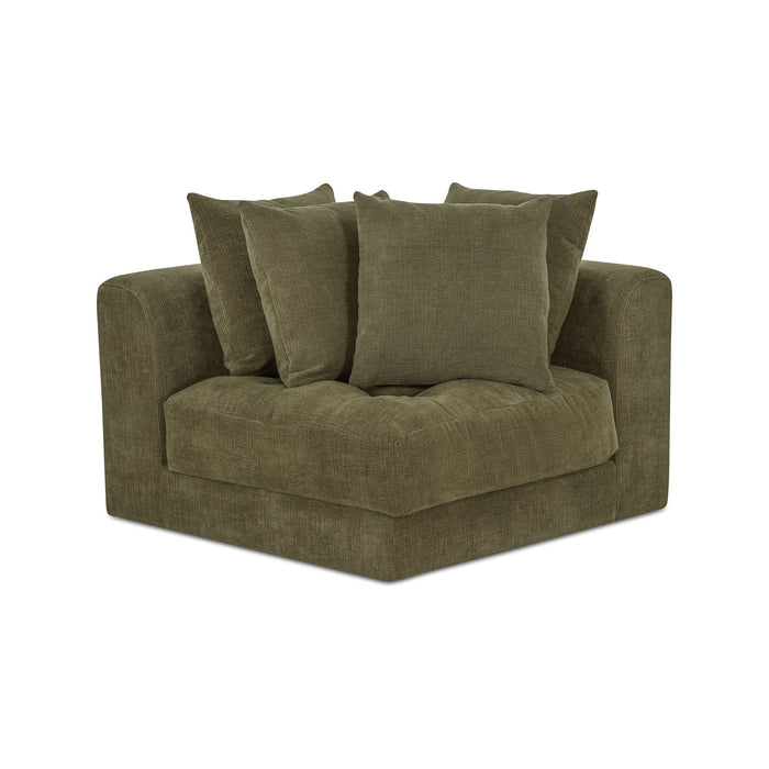 Davie - Corner Chair - Olive Green