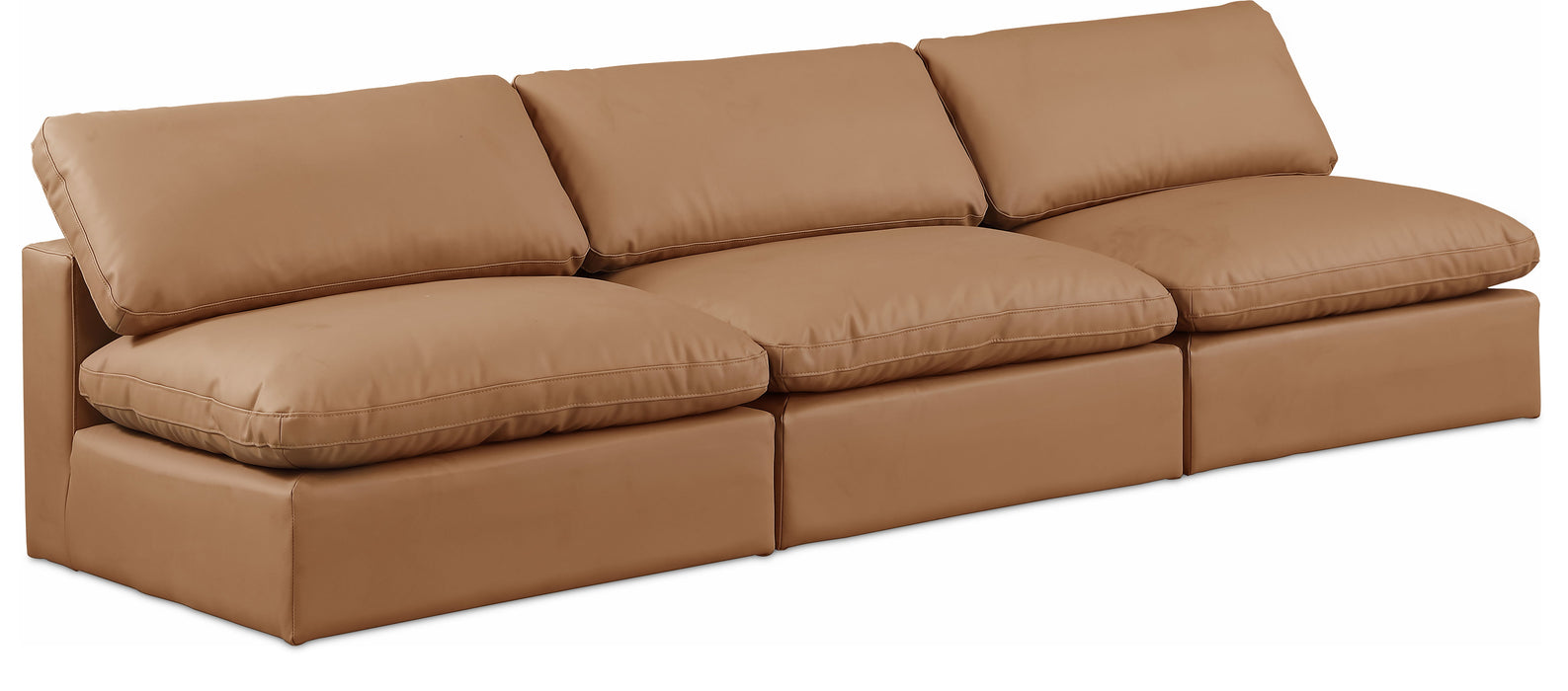 Comfy - Faux Leather Modular Armless Sofa 3 Seats