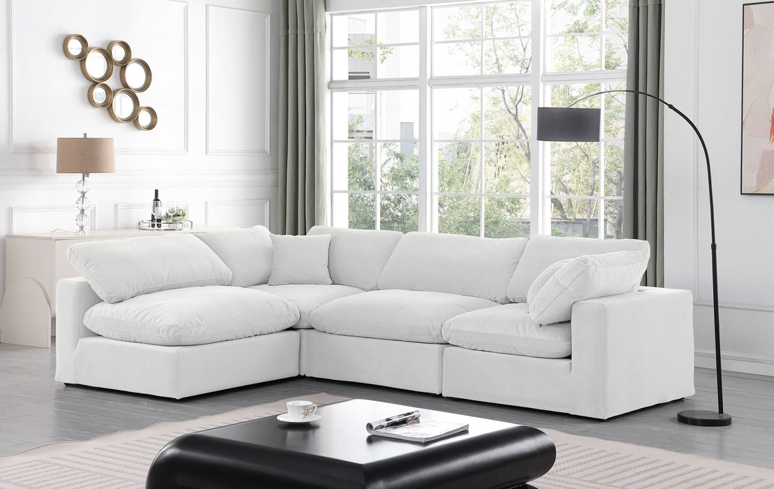 Comfy - 4 Piece Velvet Modular Armless Sectional