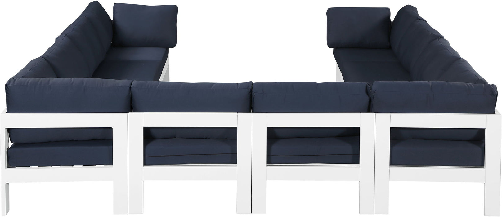 Nizuc - Outdoor Patio 10 Piece Modular Sectional With White Frame