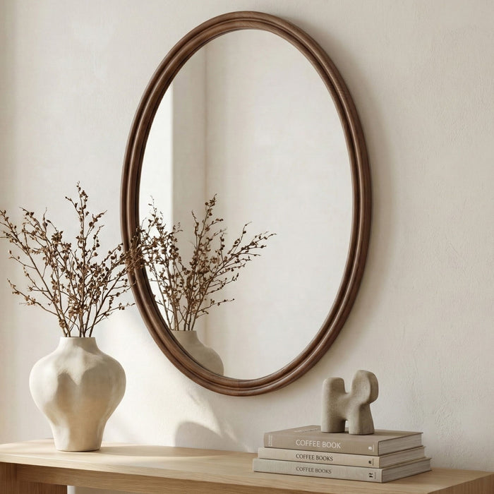 Alcott - Accent Oval Mirror - Walnut