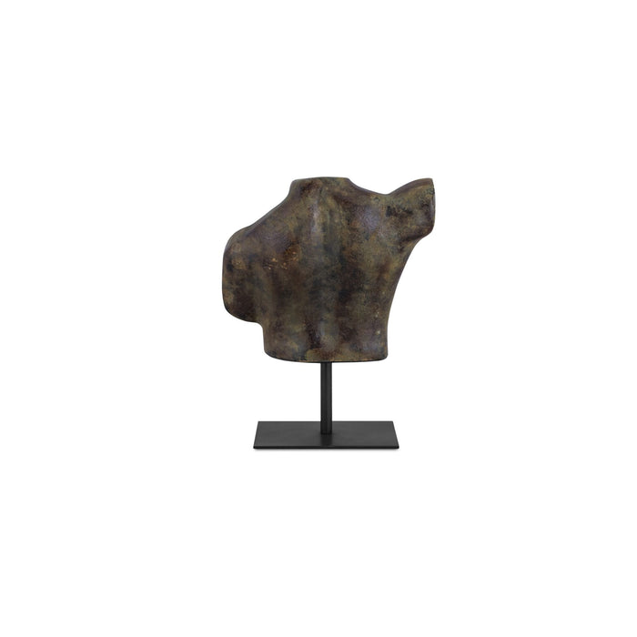 Victor - Cast Aluminum Sculpture - Dark Green Patina / Brown
