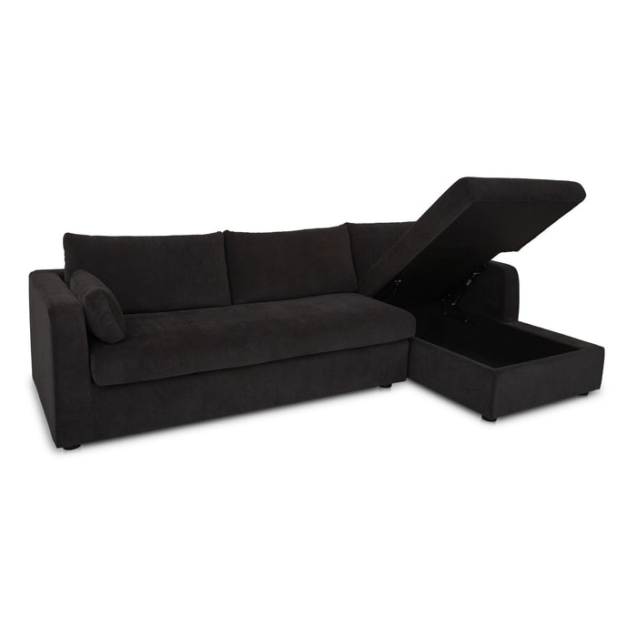Burrow - Sleeper Sectional With Right Storage Chaise - Black