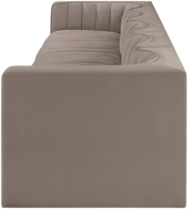 Rummi - Velvet Performance Fabric Upholstered 5 Piece Modular Sofa