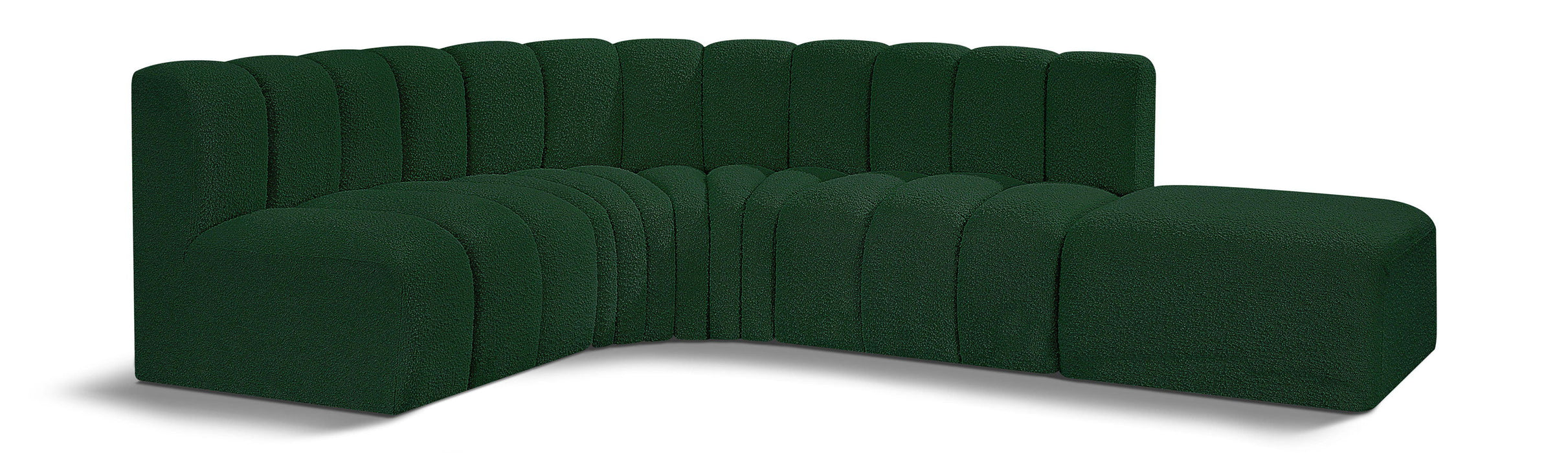 Arc - Boucle Fabric 5 Piece Corner Modular Sofa