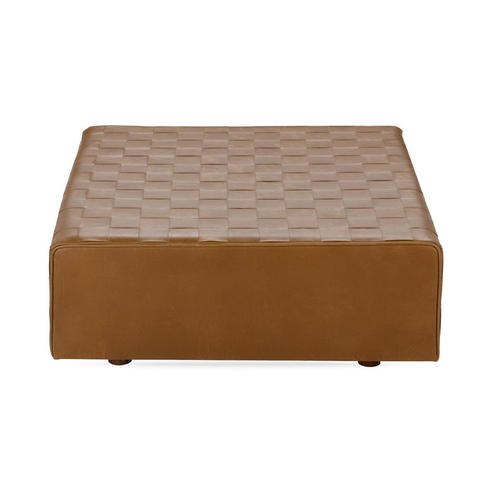 Aristo - Leather Square Ottoman - Autum Maple