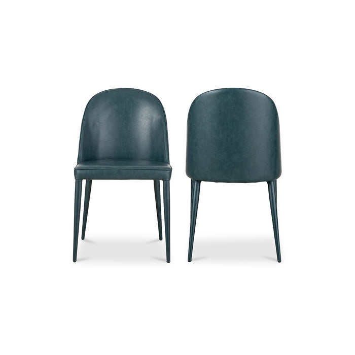 Burton - Vegan Leather Dining Chair (Set of 2) - Dark Teal