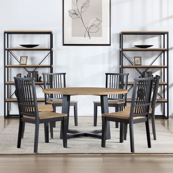 Magnolia - Round Dining Set With Two Tone Table
