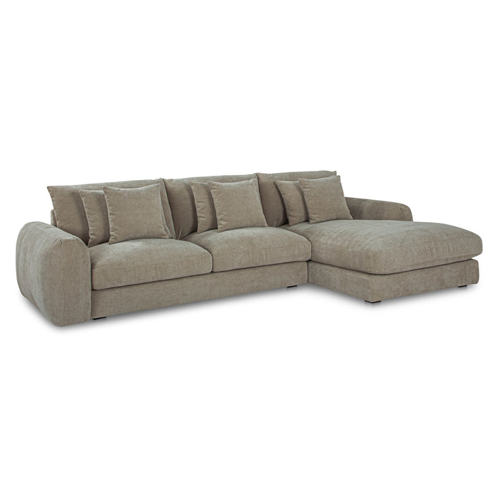 Berga - Sectional Pebble Right Stationary Sofa - Gray
