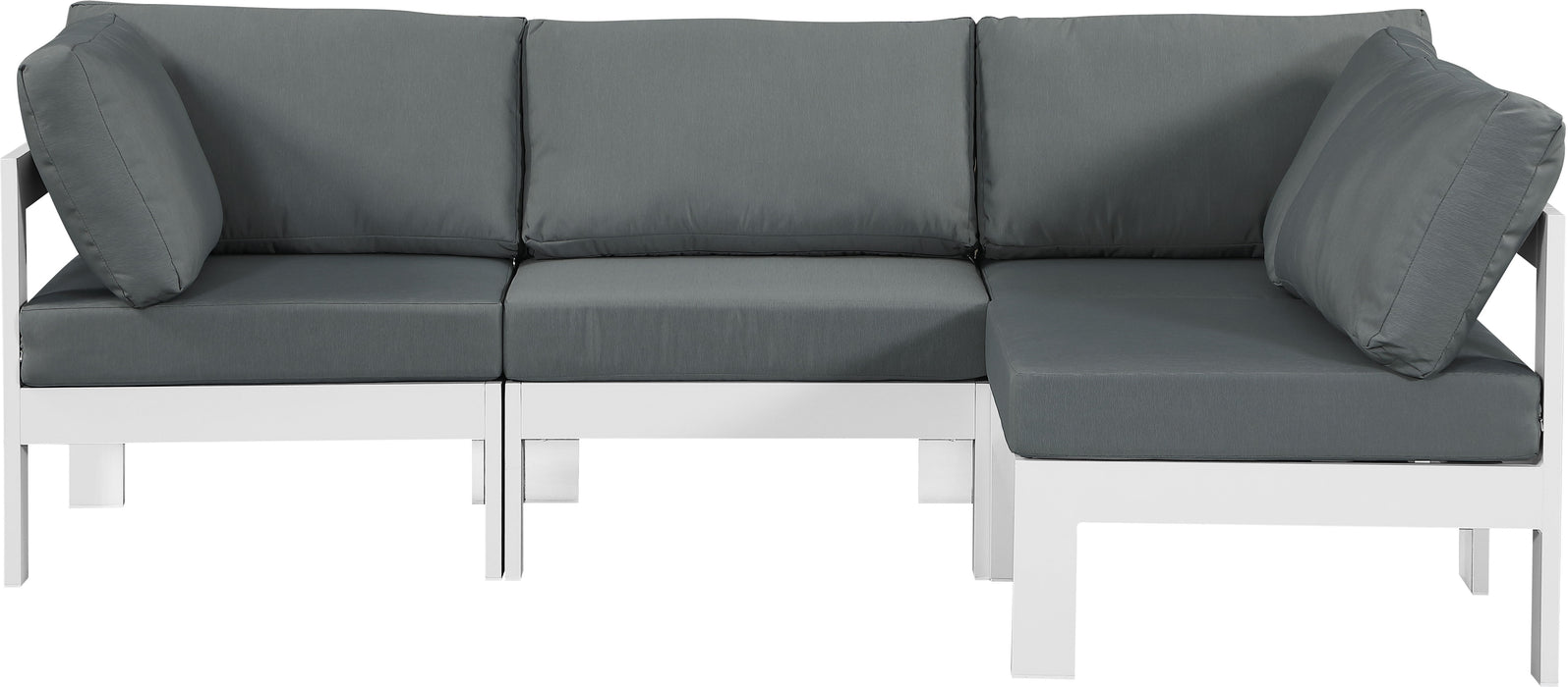 Nizuc - Outdoor Patio 4 Piece Modular Sectional With White Frame