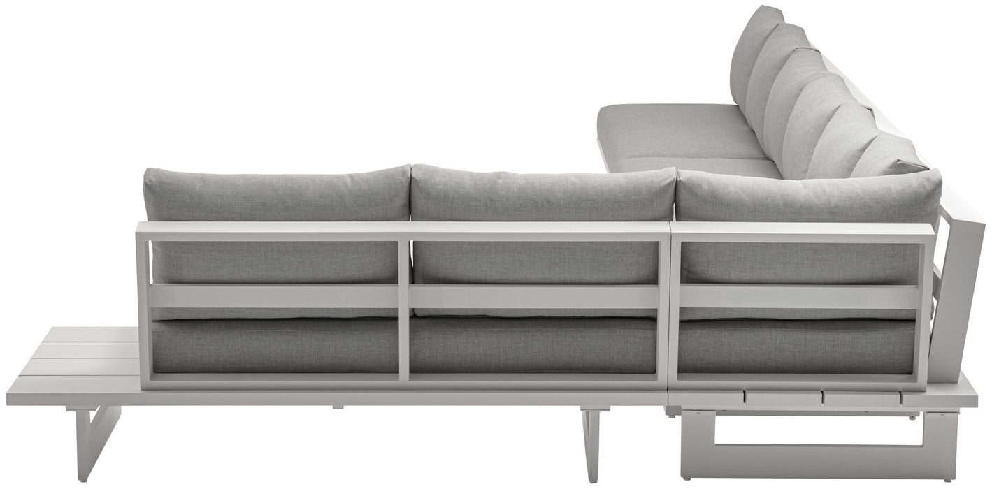 Maldives - 6 Piece Water Resistant Outdoor Patio Modular Sectional With White Base