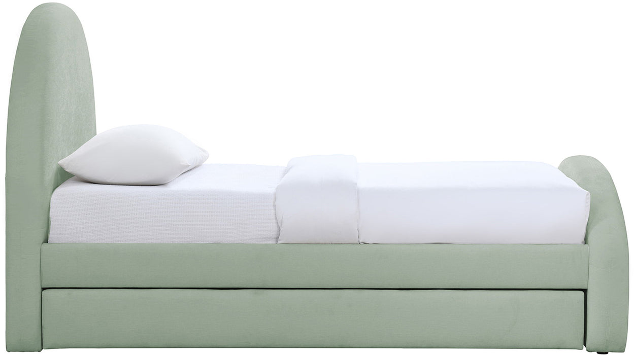 Andaz - Chenille Fabric Upholstered Trundle Bed